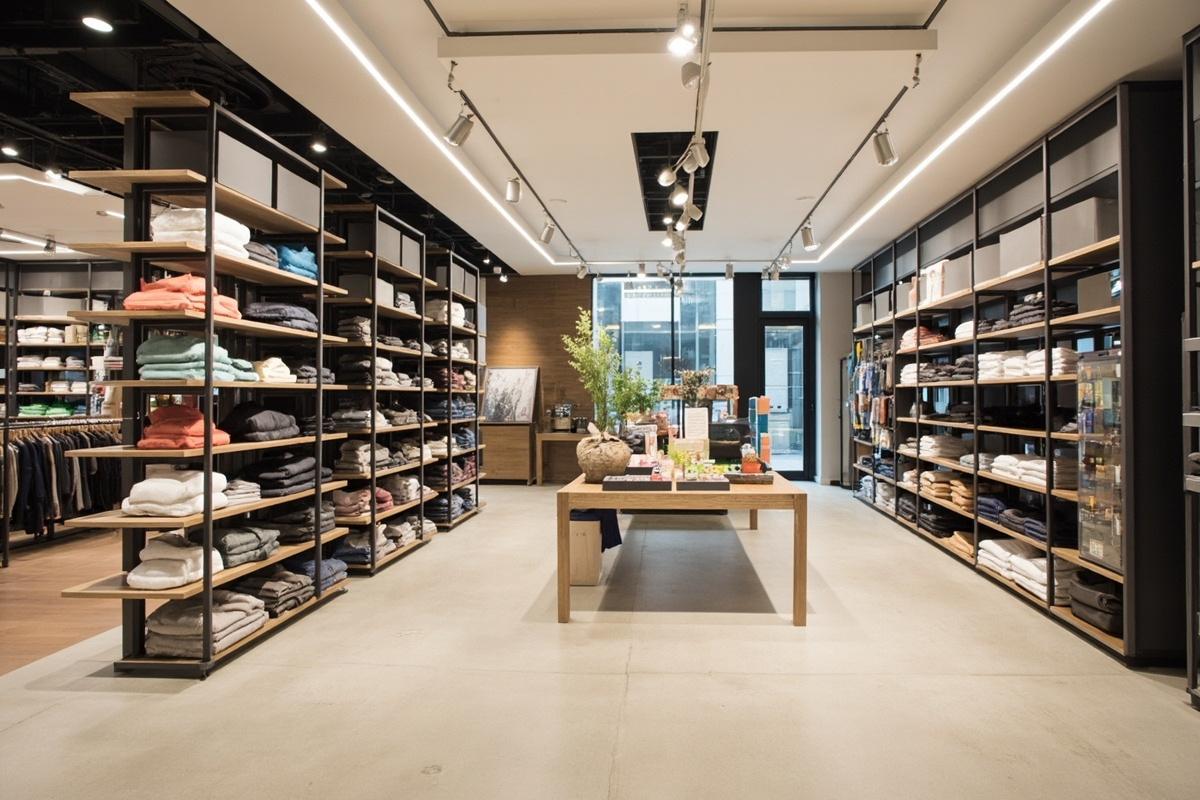 Retail store shelving layout